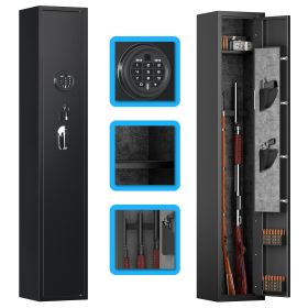 Home Rifle and Pistols Gun Safe with LED Light and Alarm System,Digital Keypad Lock,Quick Access 1-3 Rifle,Long Gun Cabinet with Removable Shelf