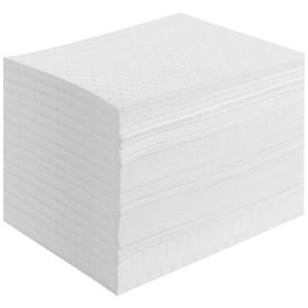 VEVOR Spill Absorbent Pads, Oil Absorbing Mat Absorbs up 20 Gal, 15" L x20" W Polypropylene Absorbent Pad for Oil Only, Oil Spill Mats Pack of 100