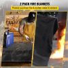 VEVOR Fire Blankets, 2 Pack Welding Blankets, 6' x 10' Fire Suppression Blanket, 1022 Fahrenheit Flame Retardant Blanket