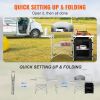 VEVOR Camping Kitchen Table, Folding Outdoor Cooking Table with Storage Carrying Bag, Aluminum Cook Station 1 Cupboard & Detachable Windscreen