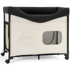 VEVOR Elevated Lounge Pet Bed, Foldable Bunk Dog Bed with 600D Oxford Cloth and Dutch Velvet, Portable Raised Cot with Wheels, Side Storage Bags (Default: Default)